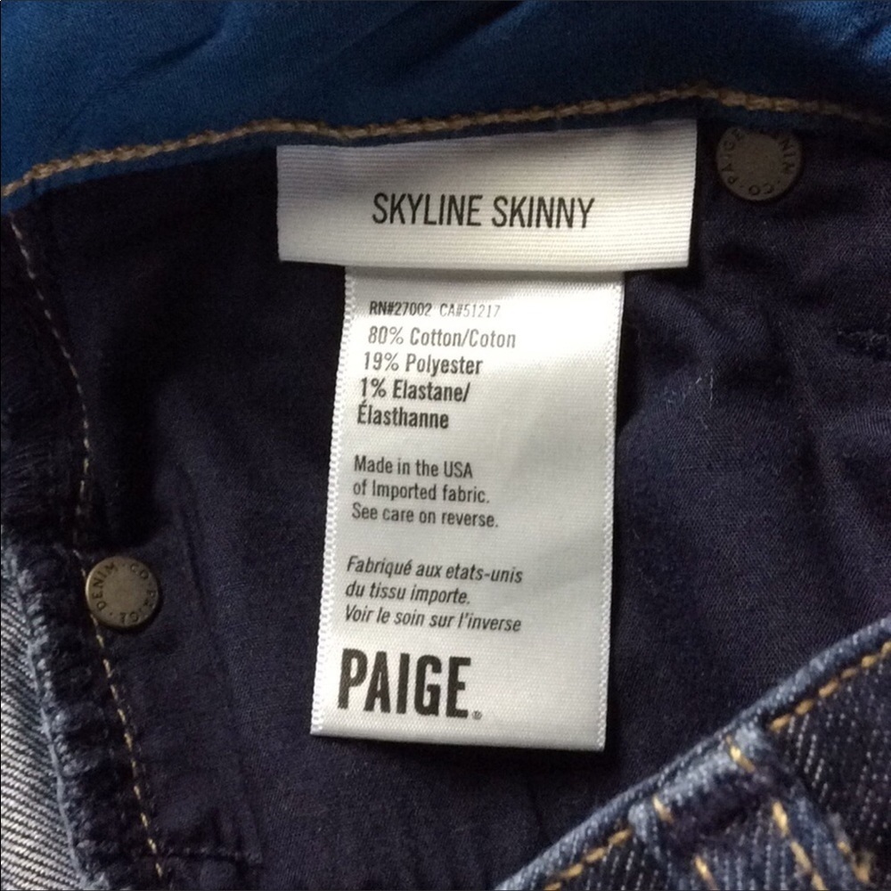 Paige Skyline skinny denim jeans Size 27 Fountain Wash - Picture 8 of 9